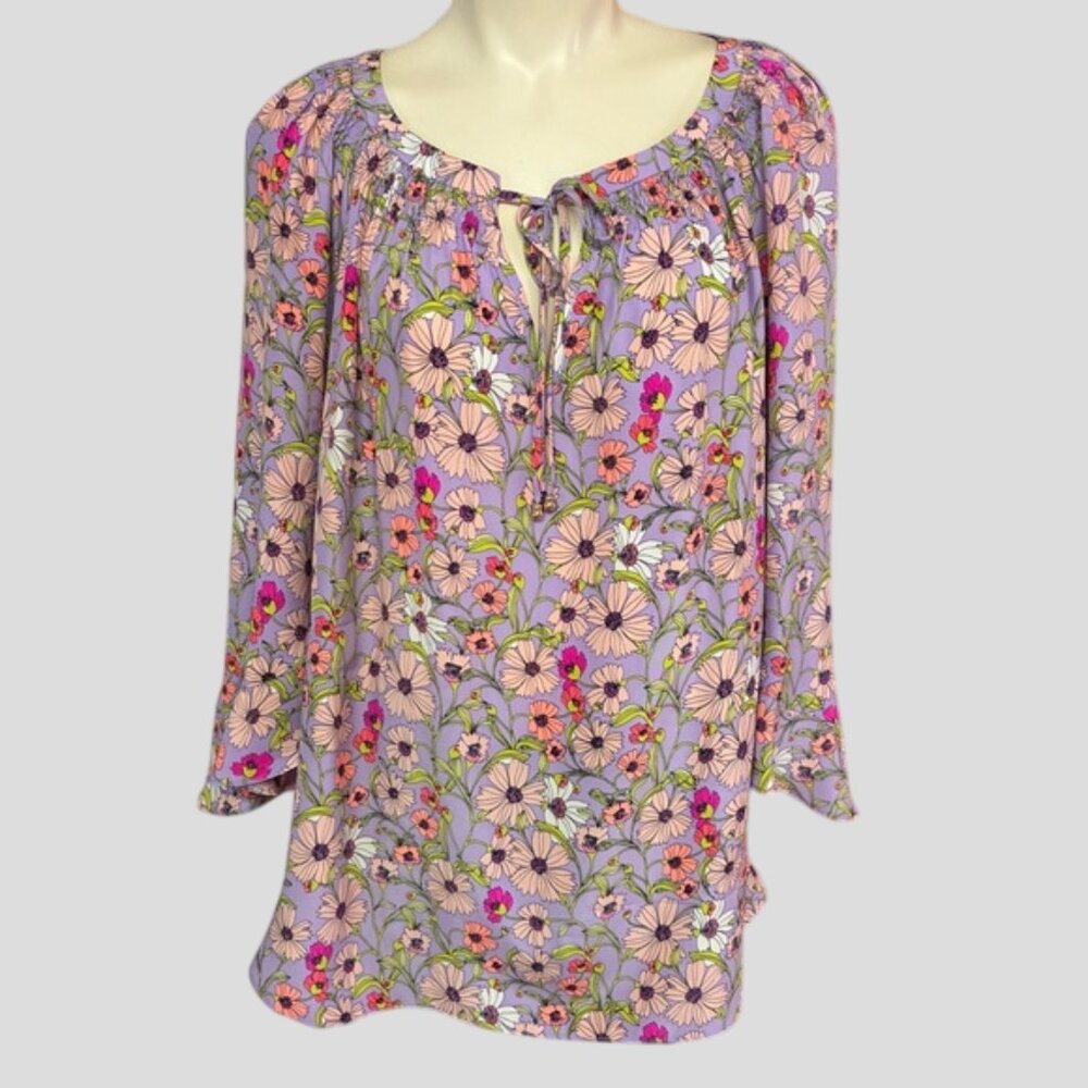 Alice & Trixie Silk Floral Lilac Blouse